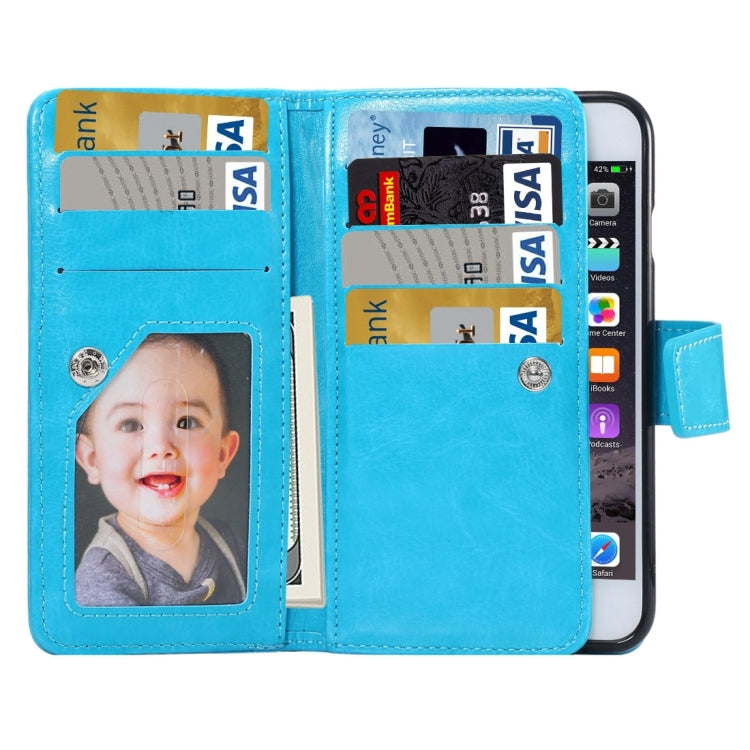Two in One Separable Crazy Horse Texture Horizontal Flip Leather Wallet Case with 7 Card Slots & Lanyard for iPhone 6 & 6s