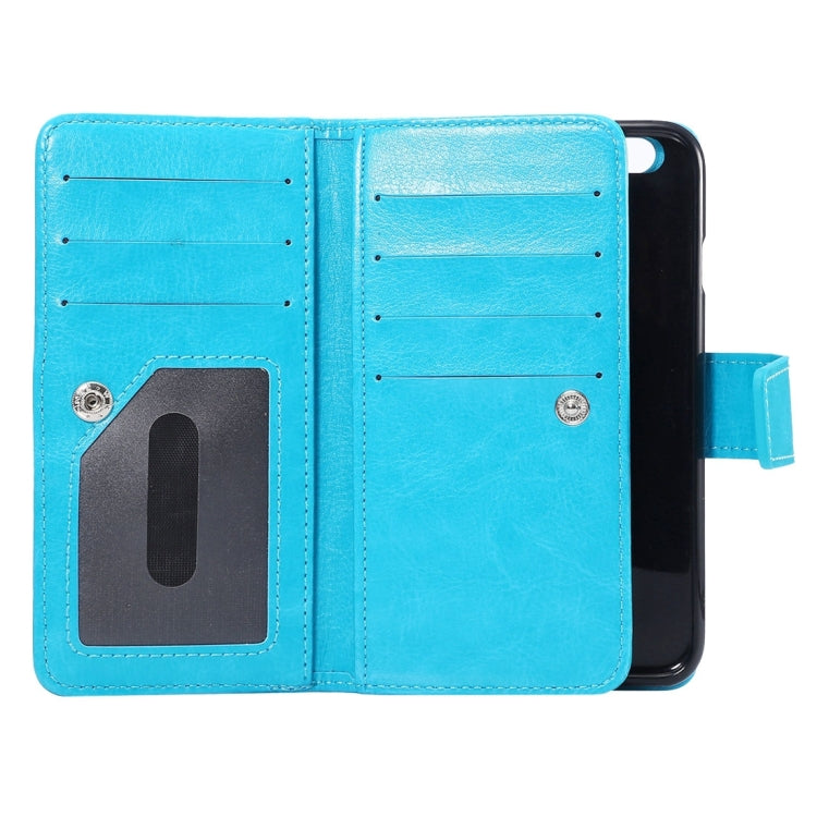 Two in One Separable Crazy Horse Texture Horizontal Flip Leather Wallet Case with 7 Card Slots & Lanyard for iPhone 6 & 6s