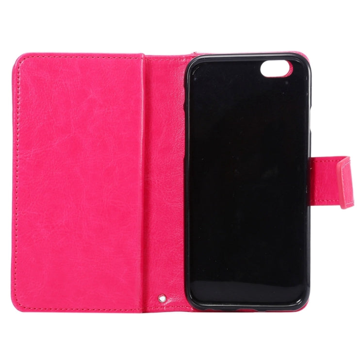 Two in One Separable Crazy Horse Texture Horizontal Flip Leather Wallet Case with 7 Card Slots & Lanyard for iPhone 6 & 6s