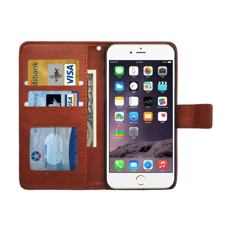 Litchi Texture Horizontal Flip PU Leather Case with Magnetic Snap & Card Slots & Holder & Wallet for iPhone 6 & 6s