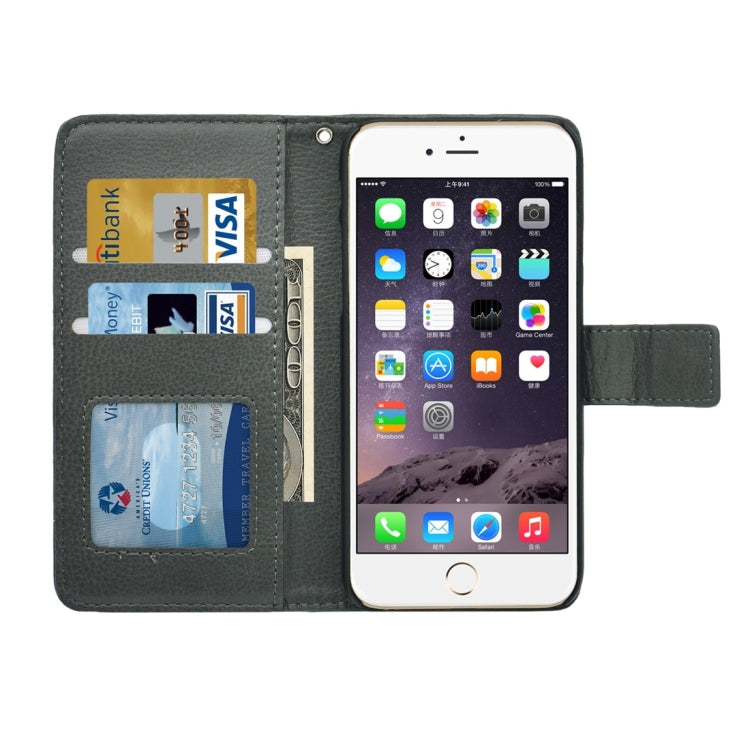 Litchi Texture Horizontal Flip PU Leather Case with Magnetic Snap & Card Slots & Holder & Wallet for iPhone 6 & 6s