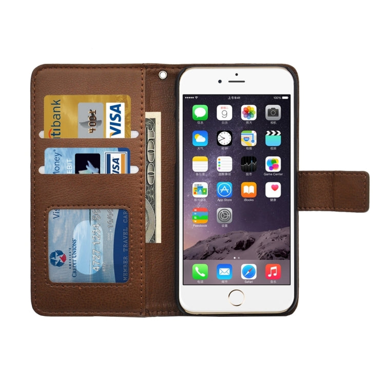 Litchi Texture Horizontal Flip PU Leather Case with Magnetic Snap & Card Slots & Holder & Wallet for iPhone 6 & 6s
