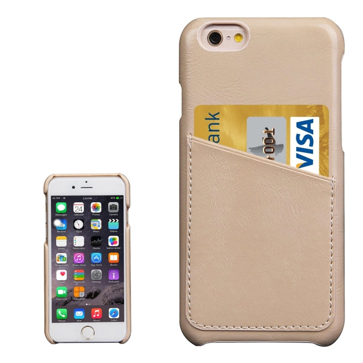 For iPhone 6 & 6s Fashionable Crazy Horse Texture Leather Back Cover with Card Slots