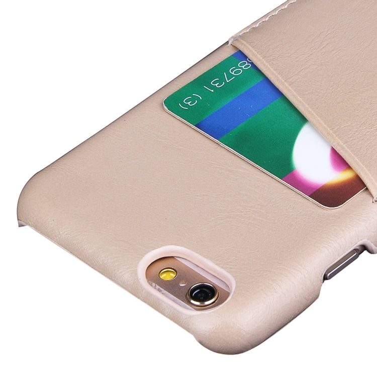 For iPhone 6 & 6s Fashionable Crazy Horse Texture Leather Back Cover with Card Slots