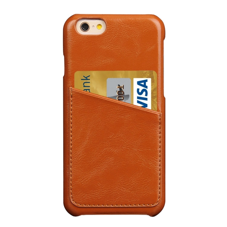For iPhone 6 & 6s Fashionable Crazy Horse Texture Leather Back Cover with Card Slots