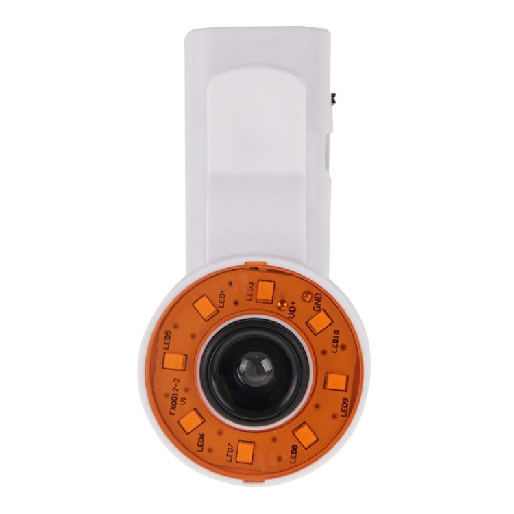 2 in 1 Universal LED Ring Flashlight Lens 0.65X Wide Lens + Marco Lens with Clip & 3 Filters, For iPhone, Samsung, Sony, Lenovo, HTC, Huawei and other Smartphones