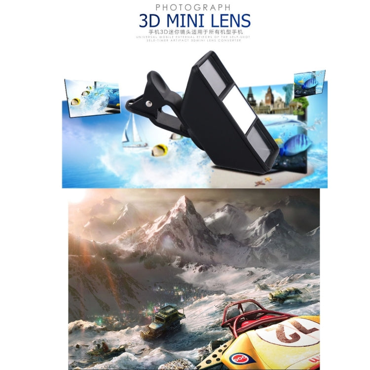 Universal 3D Mini Lens with Clip, For iPhone, Samsung, Sony, Lenovo, HTC, Huawei and other Smartphones