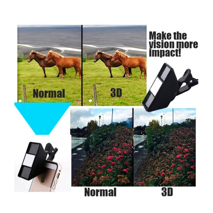 Universal 3D Mini Lens with Clip, For iPhone, Samsung, Sony, Lenovo, HTC, Huawei and other Smartphones