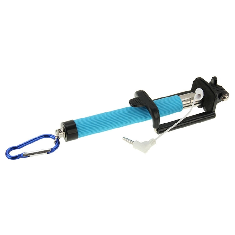 PICKOGEN Portable Adjustable Selfie Stick Monopod Extendable Handheld Holder for Smartphones, Length: 16.5-66cm(Blue)