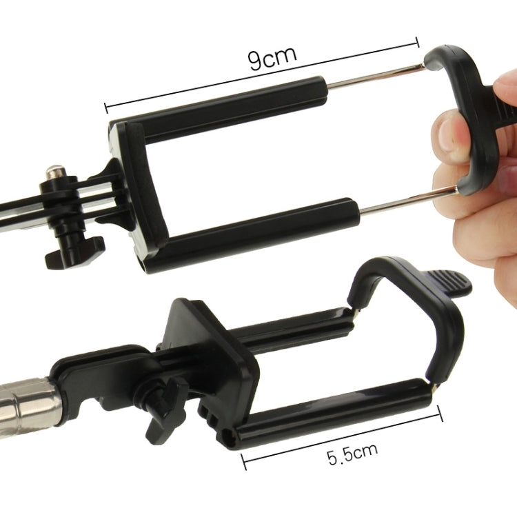 PICKOGEN Portable Adjustable Selfie Stick Monopod Extendable Handheld Holder for Smartphones, Length: 16.5-66cm(Blue)