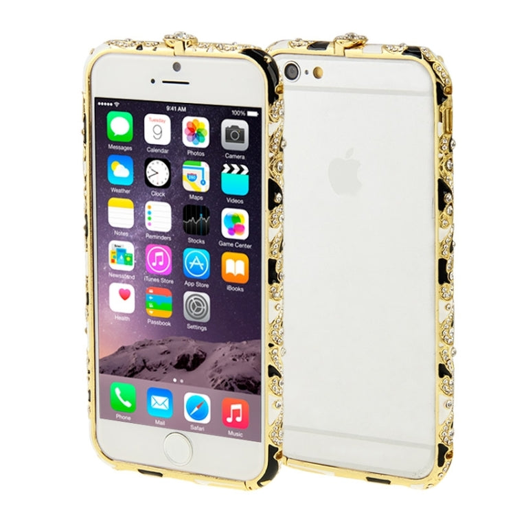 For iPhone 6 Encrusted Diamond Metal Bumper Frame Case