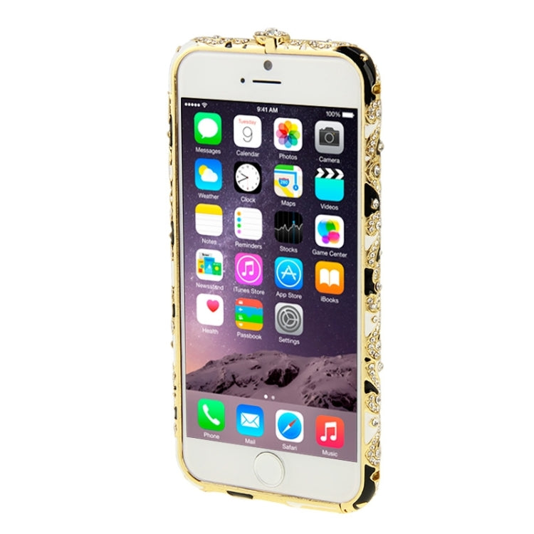 For iPhone 6 Encrusted Diamond Metal Bumper Frame Case