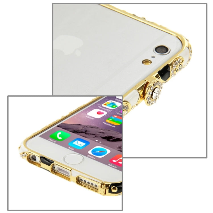 For iPhone 6 Encrusted Diamond Metal Bumper Frame Case