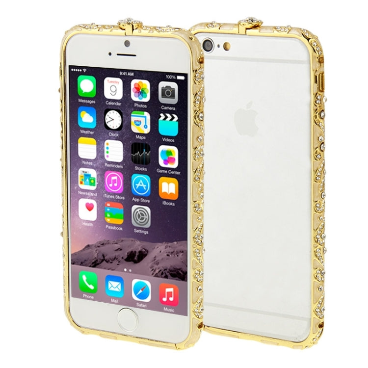 For iPhone 6 Encrusted Diamond Metal Bumper Frame Case