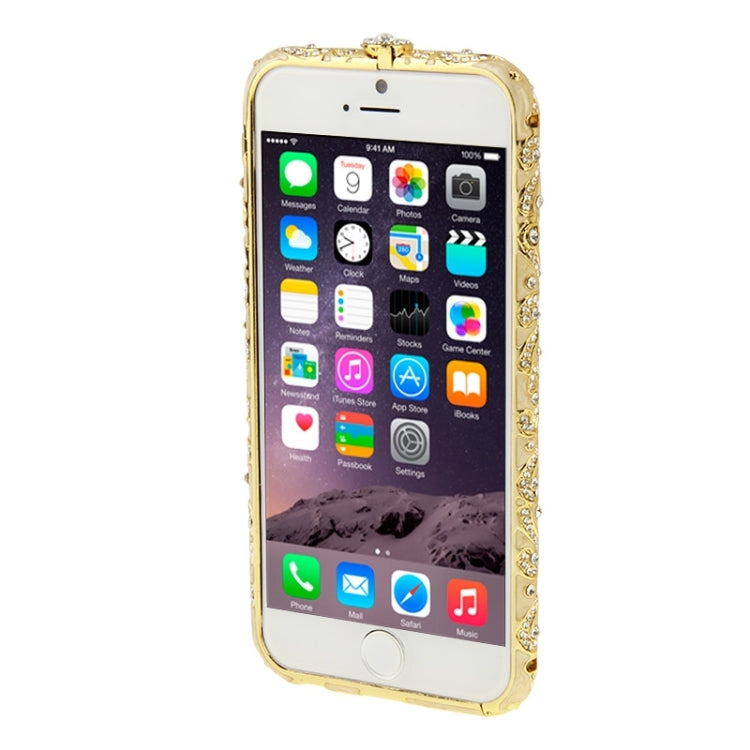 For iPhone 6 Encrusted Diamond Metal Bumper Frame Case