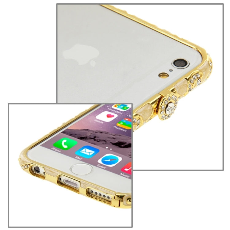 For iPhone 6 Encrusted Diamond Metal Bumper Frame Case