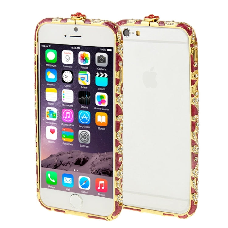 For iPhone 6 Encrusted Diamond Metal Bumper Frame Case