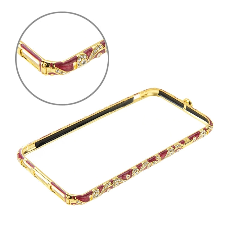 For iPhone 6 Encrusted Diamond Metal Bumper Frame Case