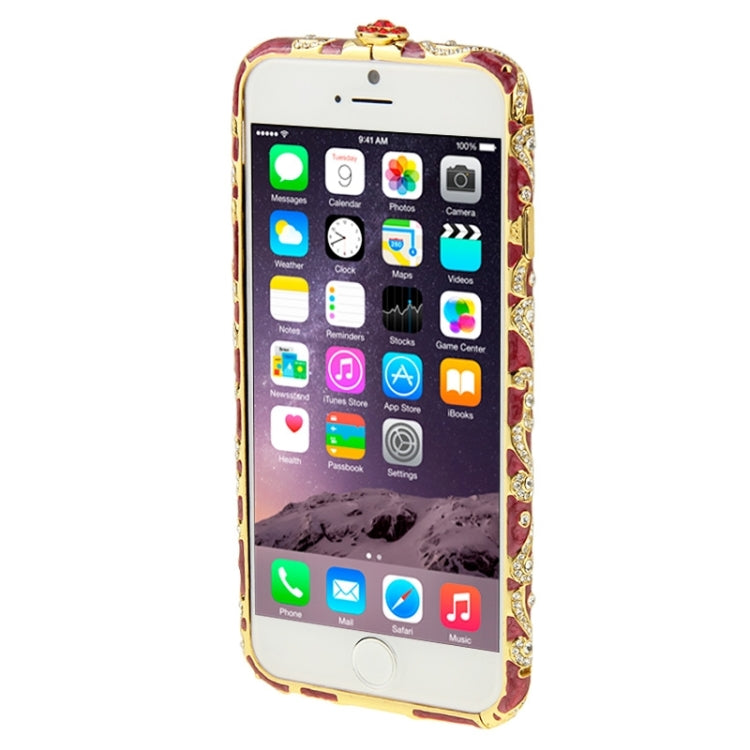 For iPhone 6 Encrusted Diamond Metal Bumper Frame Case