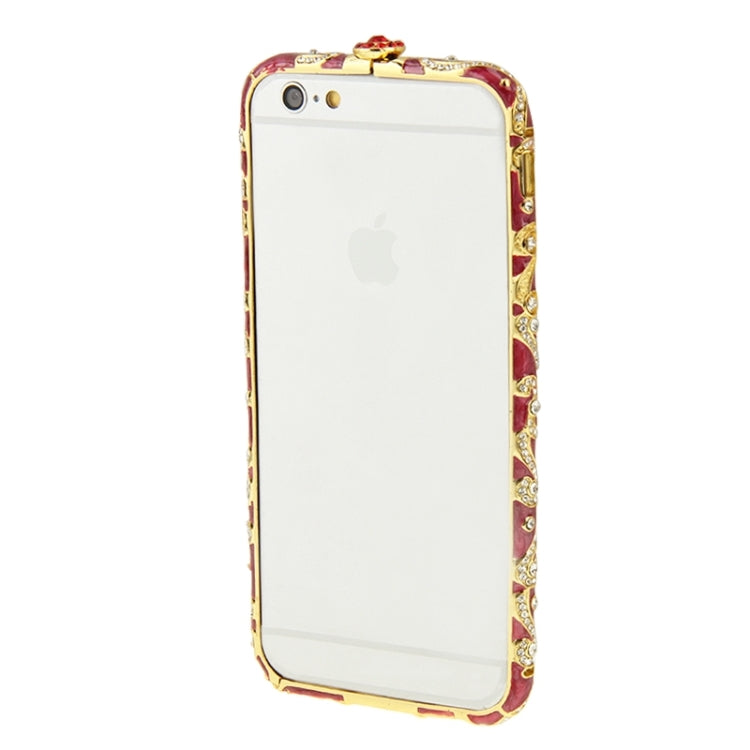 For iPhone 6 Encrusted Diamond Metal Bumper Frame Case