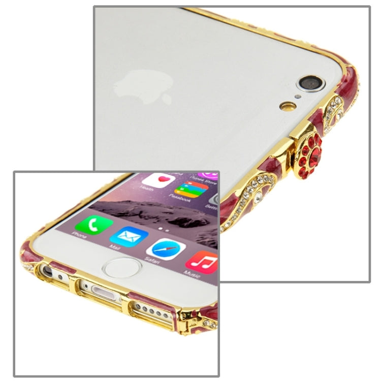 For iPhone 6 Encrusted Diamond Metal Bumper Frame Case
