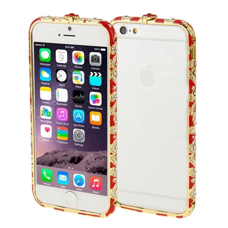 For iPhone 6 Encrusted Diamond Metal Bumper Frame Case