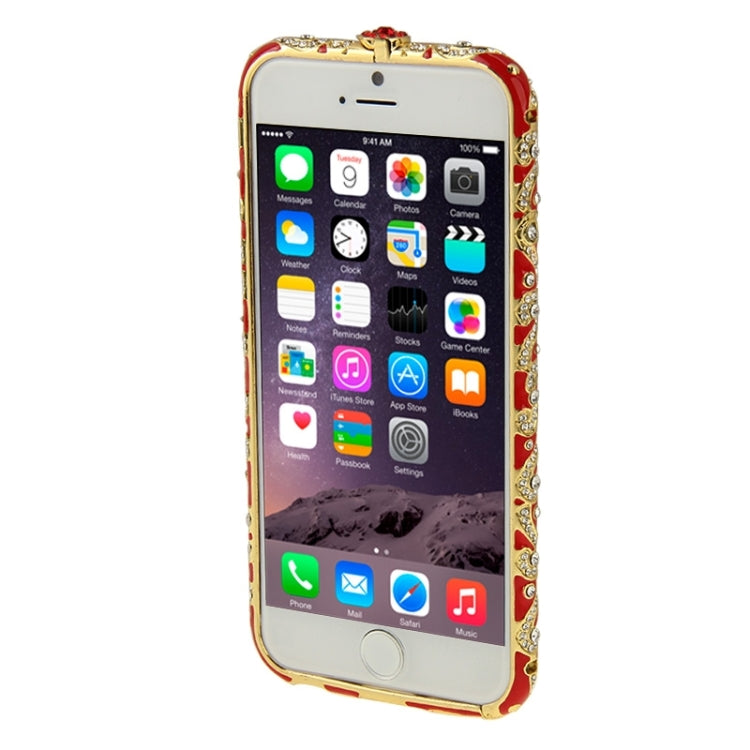 For iPhone 6 Encrusted Diamond Metal Bumper Frame Case