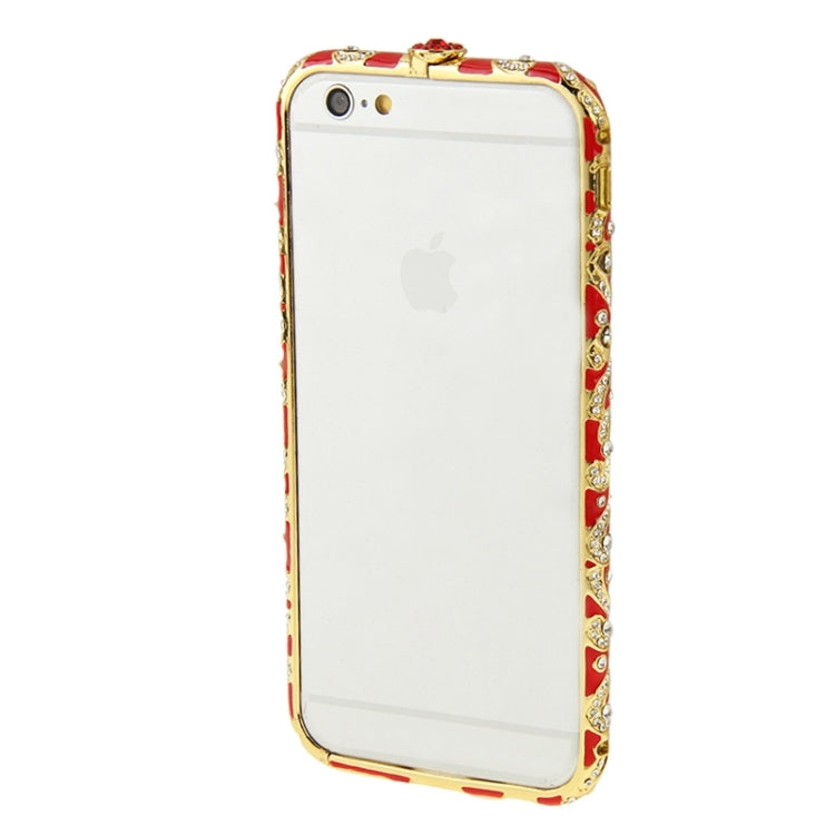 For iPhone 6 Encrusted Diamond Metal Bumper Frame Case