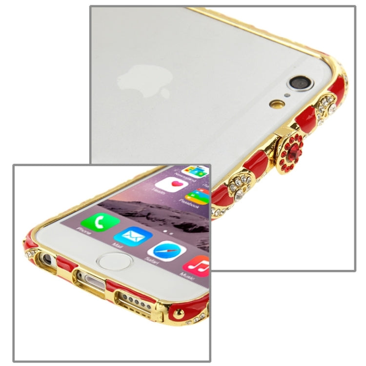 For iPhone 6 Encrusted Diamond Metal Bumper Frame Case