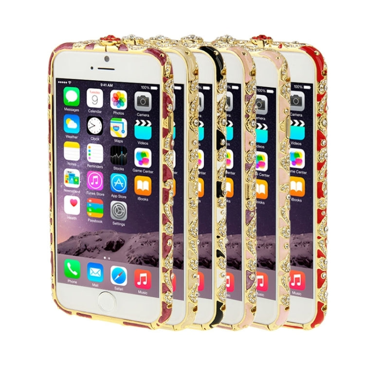 For iPhone 6 Encrusted Diamond Metal Bumper Frame Case