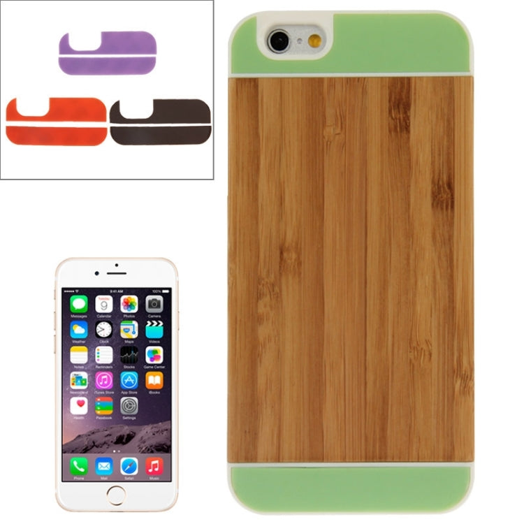 Middle Bamboo Paste White PC Cover + Four Colors TPU Pasters Combination Case for iPhone 6 & 6S
