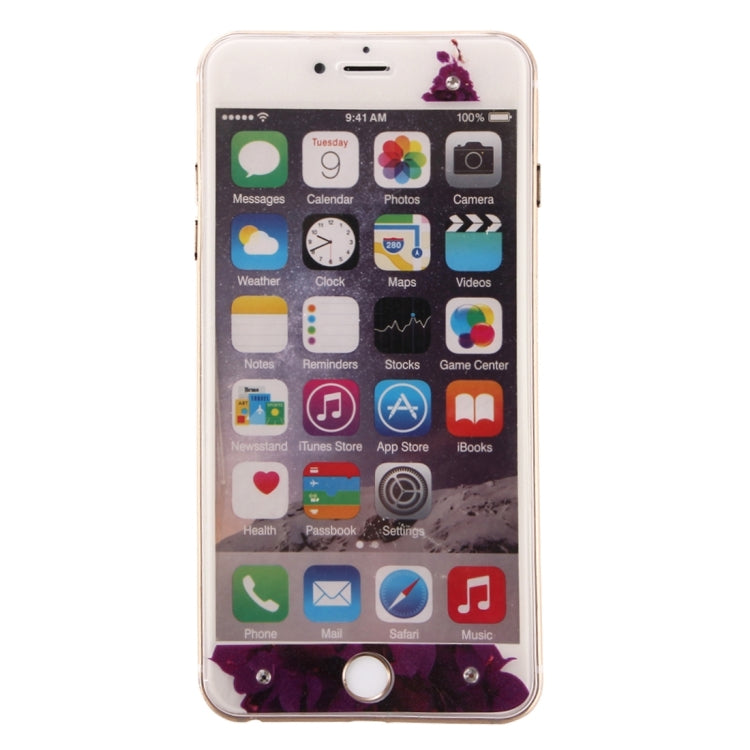 0.3mm 3D Colorized Relief Girl Pattern Diamond Encrusted Front + Back Tempered Glass Screen Protector for iPhone 6 & 6s