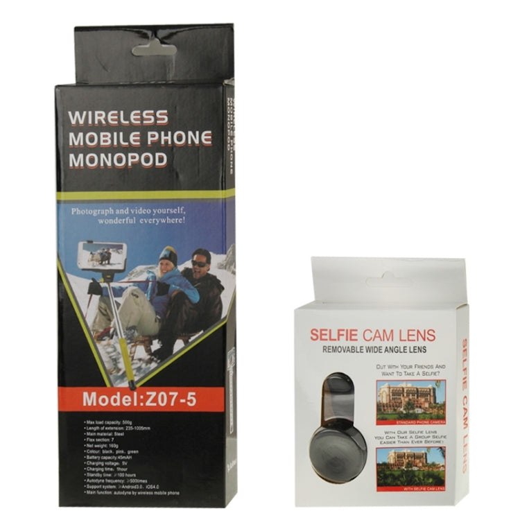 0.4X Super Wide Lens + Selfie Monopod  Kit with & Phone Clip & Lens Clip, For iPhone, Galaxy, Sony, Lenovo, HTC, Huawei, Google, LG, Xiaomi and other Smartphones(Pink)