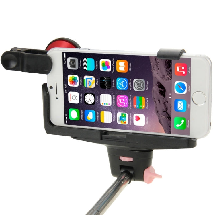 0.4X Super Wide Lens + Selfie Monopod  Kit with & Phone Clip & Lens Clip, For iPhone, Galaxy, Sony, Lenovo, HTC, Huawei, Google, LG, Xiaomi and other Smartphones(Pink)
