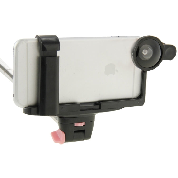 0.4X Super Wide Lens + Selfie Monopod  Kit with & Phone Clip & Lens Clip, For iPhone, Galaxy, Sony, Lenovo, HTC, Huawei, Google, LG, Xiaomi and other Smartphones(Pink)