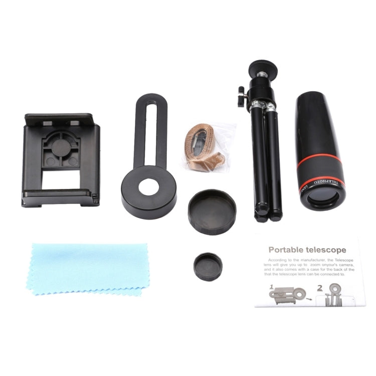 Universal 12x Zoom Optical Telescope Telephoto Camera Lens Kit, Suitable for Width as 5.5cm-8.5cm Mobile Phone