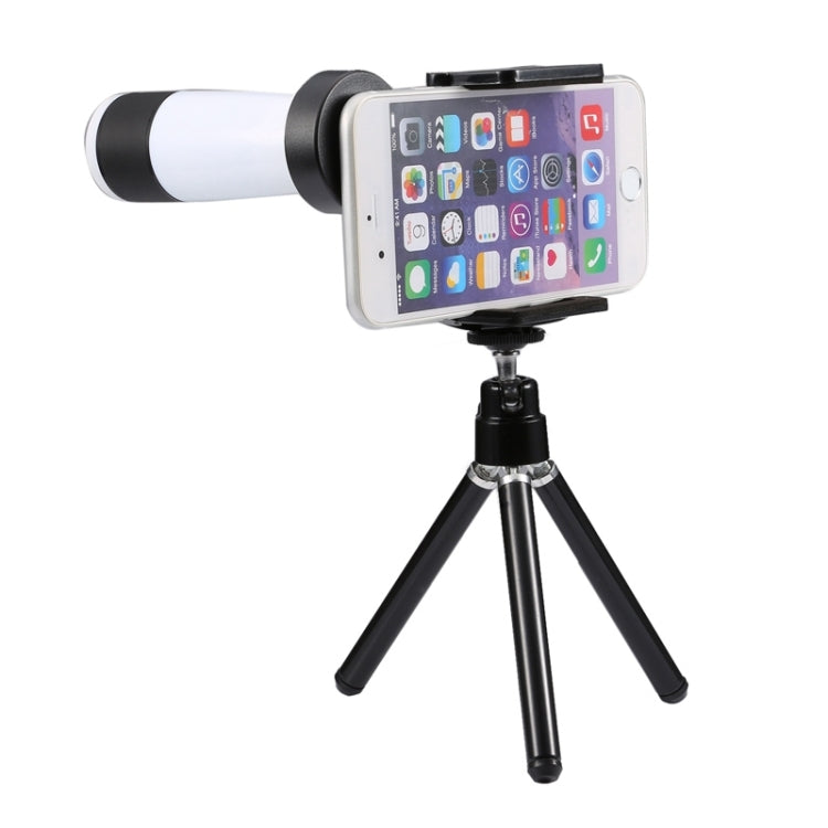 Universal 12x Zoom Optical Telescope Telephoto Camera Lens Kit, Suitable for Width as 5.5cm-8.5cm Mobile Phone