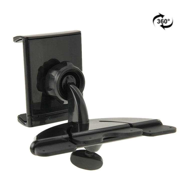 2 in 1 360 Degrees Rotating Car Mobile Phone Holder Install on Vehicle CD Player Disk Slot Tablet Holder Stand Mount, For iPhone, Galaxy, Sony, Lenovo, HTC, Huawei, and other Smartphones and 7.0 inch Tablet(Black)