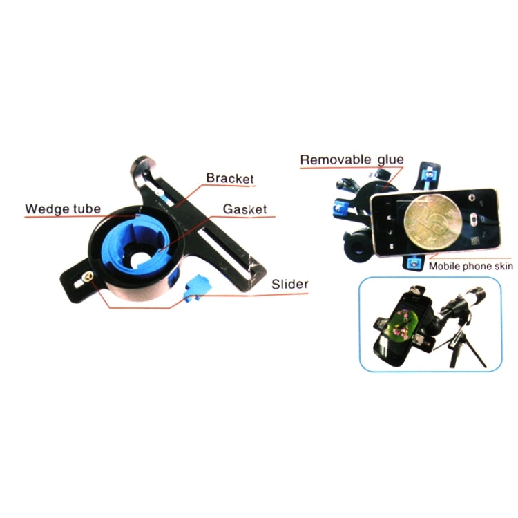 HY008 Universal Microscope & Telescope Phone Frame Bracket, For iPhone, Galaxy, Sony, Lenovo, HTC, Huawei, Google, LG, Xiaomi and other Smartphones