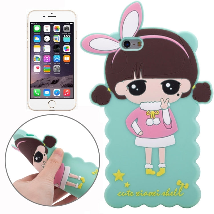 3D Style Cartoon Cute Xiaoxi Pattern Silicone Case for iPhone 6(Baby Blue)