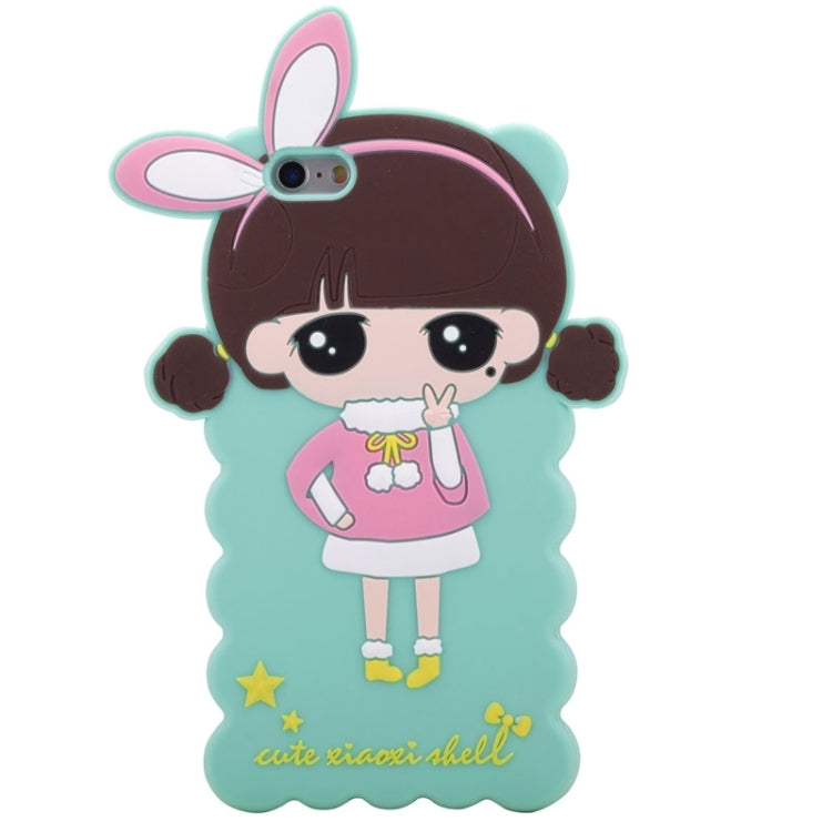 3D Style Cartoon Cute Xiaoxi Pattern Silicone Case for iPhone 6(Baby Blue)