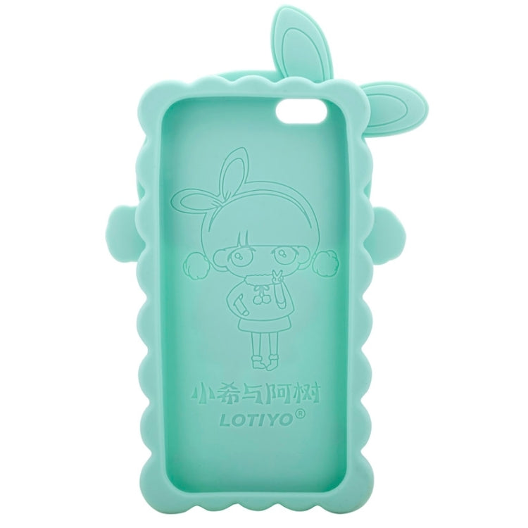 3D Style Cartoon Cute Xiaoxi Pattern Silicone Case for iPhone 6(Baby Blue)
