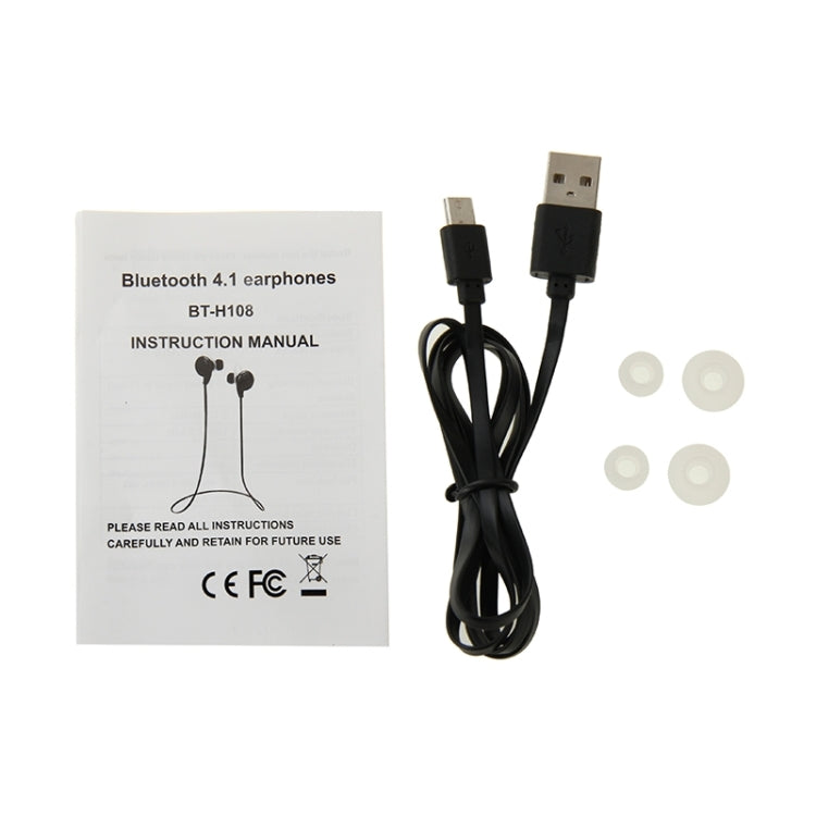 BT-H108 Bluetooth 4.1 Handsfree Earphone Earbuds Sweatproof Sport Headset for iPhone, Galaxy, Huawei, Xiaomi, LG, HTC and Other Smart Phones