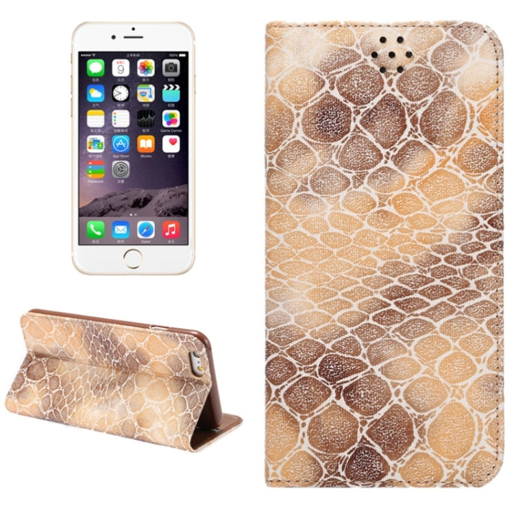 Stone Texture Magnetic Horizontal Flip PU Leather Case with Holder & Card Slot for iPhone 6 & 6S