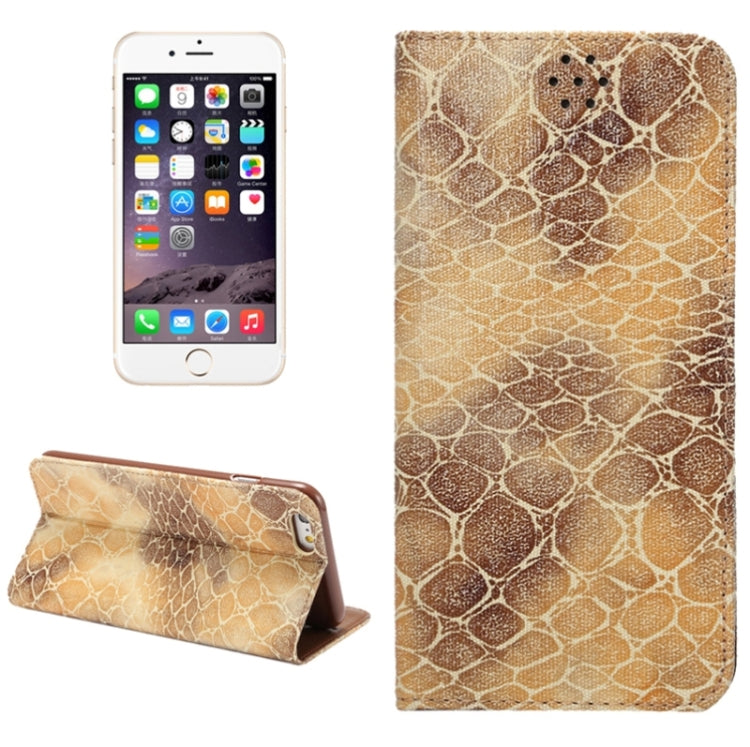 Stone Texture Magnetic Horizontal Flip PU Leather Case with Holder & Card Slot for iPhone 6 & 6S