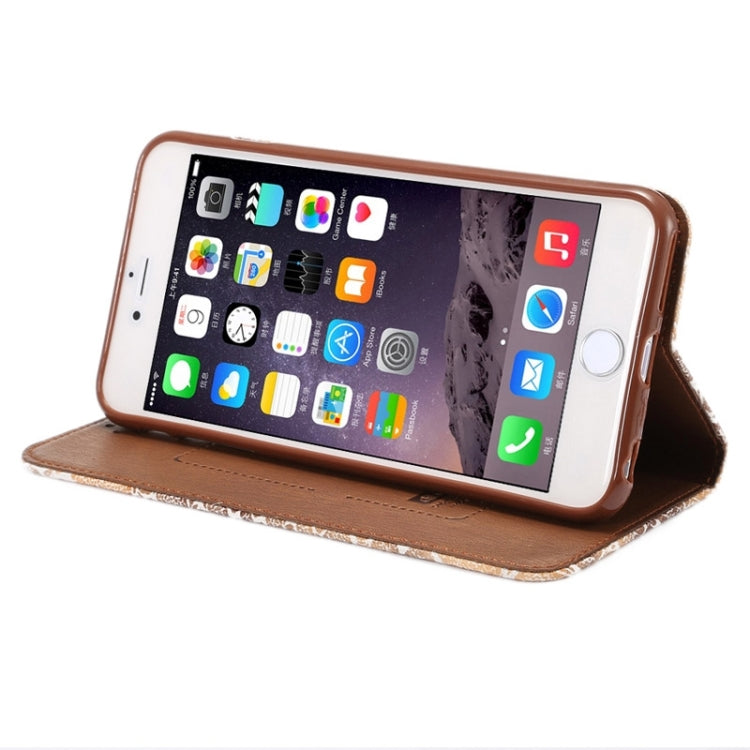 Stone Texture Magnetic Horizontal Flip PU Leather Case with Holder & Card Slot for iPhone 6 & 6S