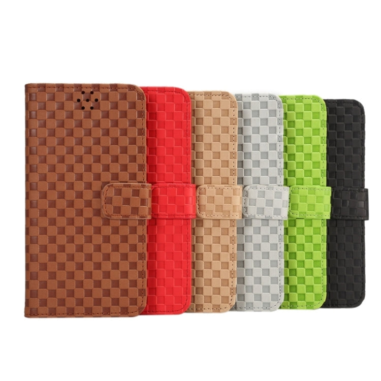 Embossing Grid Texture Horizontal Flip PU Leather Case with Holder & Card Slots for iPhone 6 & 6S