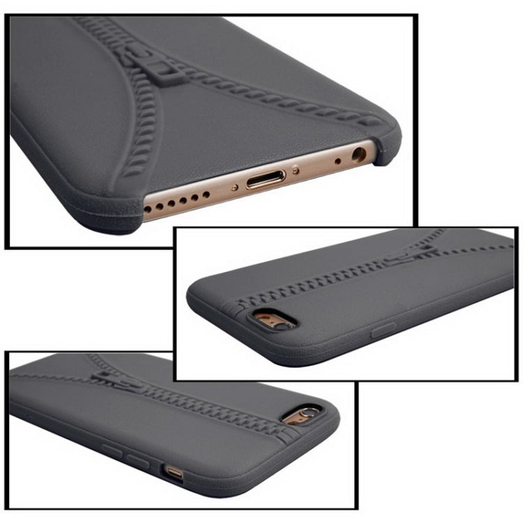 Zipper Texture Solid Color TPU Protective Case for iPhone 6