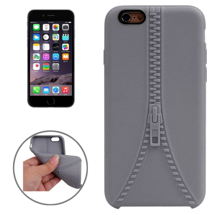 Zipper Texture Solid Color TPU Protective Case for iPhone 6