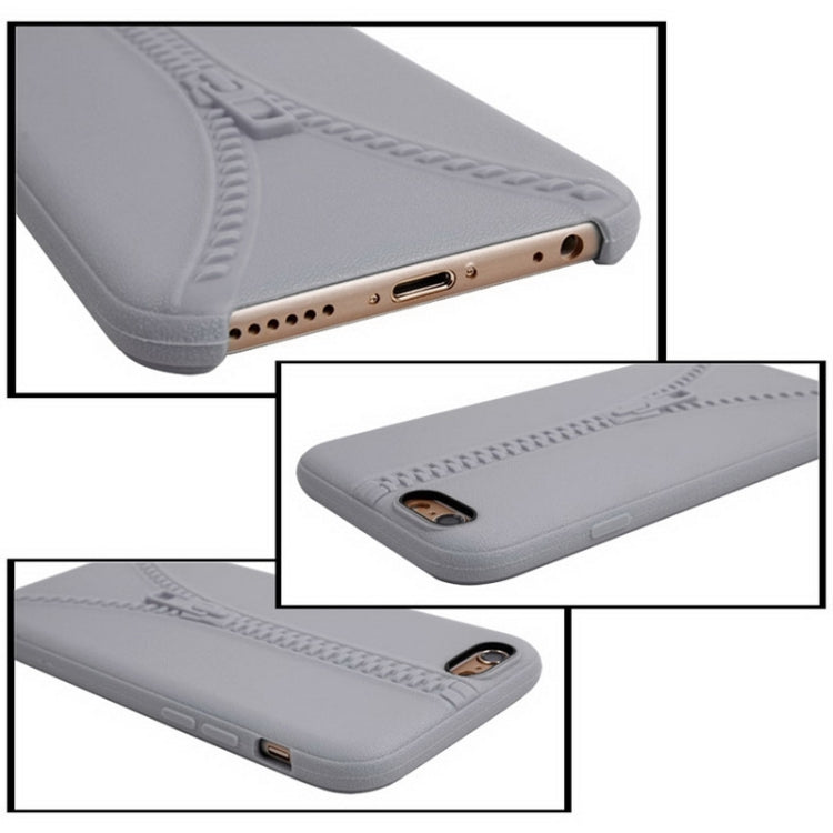 Zipper Texture Solid Color TPU Protective Case for iPhone 6